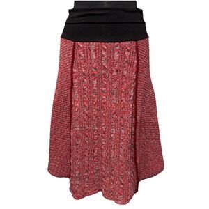 NEW Green 3 Space Dyed A‎ Line Skirt Size M Red 4 Panel High Rise Preppy USA